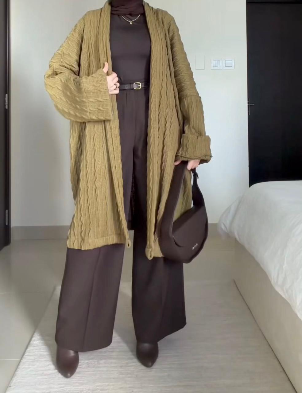 Oversize Khaki Cardigan